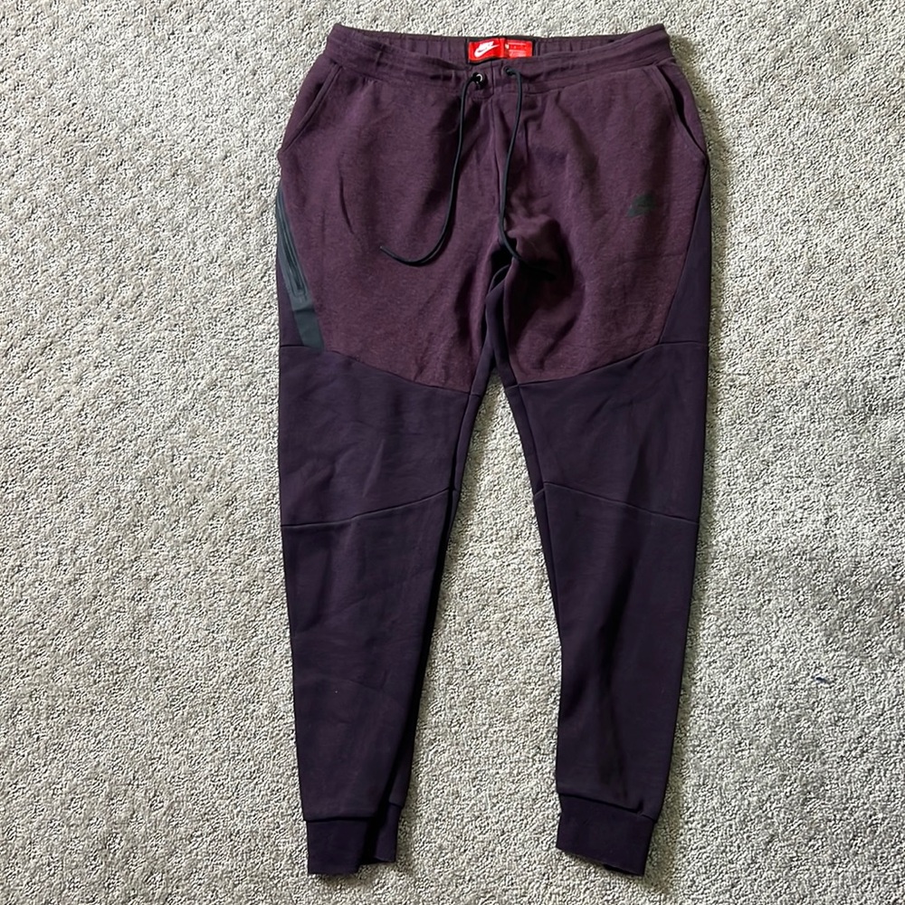 Burgundy and Black Nike Track pants